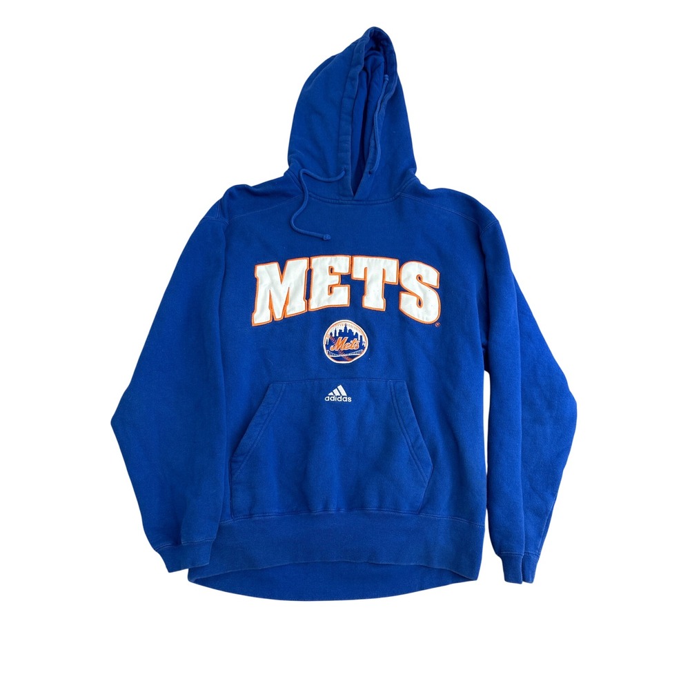 Adidas New York Mets Hoodie Mens Medium Blue MLB Baseball Sweatshirt RN 88387